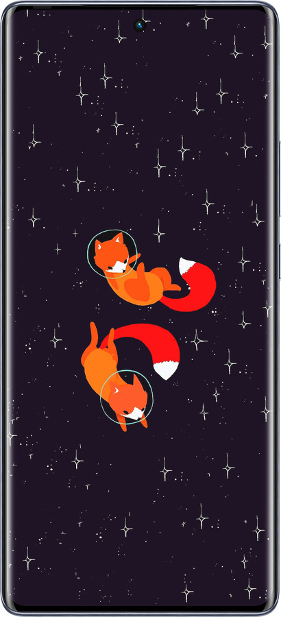 Силиконовый чехол Лисички в космосе для Infinix Hot 50 Pro+ 4G - 4519u-3870 изображение 
