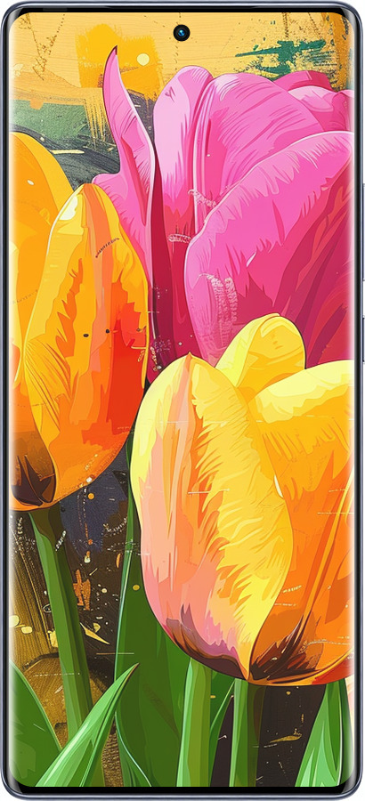 Силіконовий чехол Намальовані тюльпани для Infinix Hot 50 Pro+ 4G - 5990u-3870 изображение 