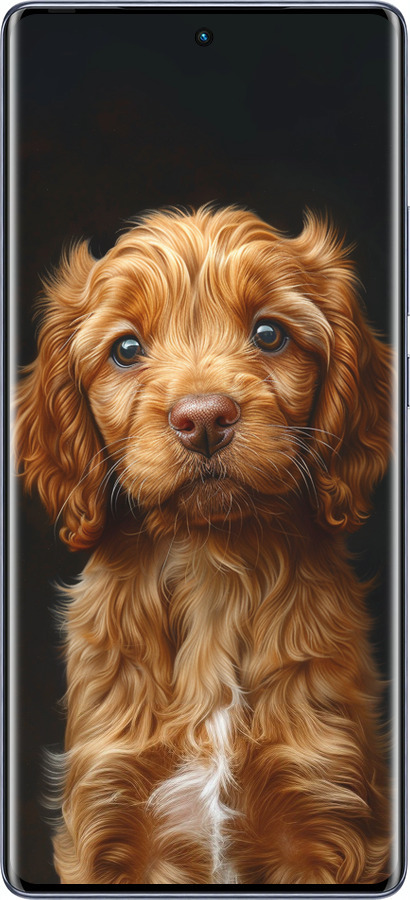 Силіконовий чехол Cocker spaniel на чорному фоні для Infinix Hot 50 Pro+ 4G - 6137u-3870 изображение 