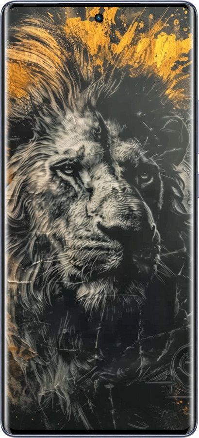 Силиконовый чехол Лев в золотых красках для Infinix Hot 50 Pro+ 4G - 6155u-3870 изображение 