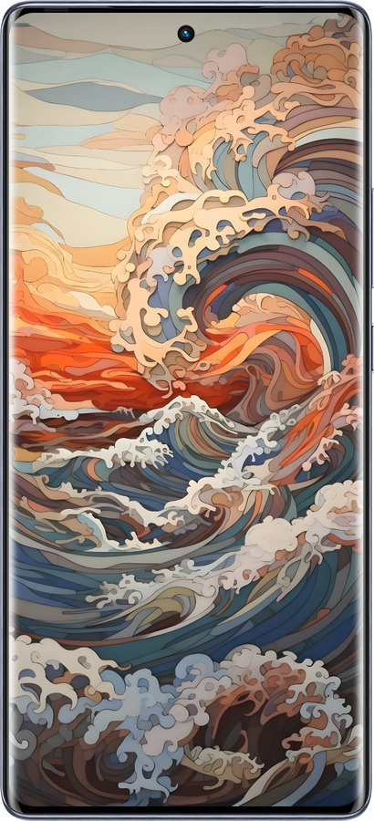 Силиконовый чехол Арт волны для Infinix Hot 50 Pro+ 4G - 6324u-3870 изображение 