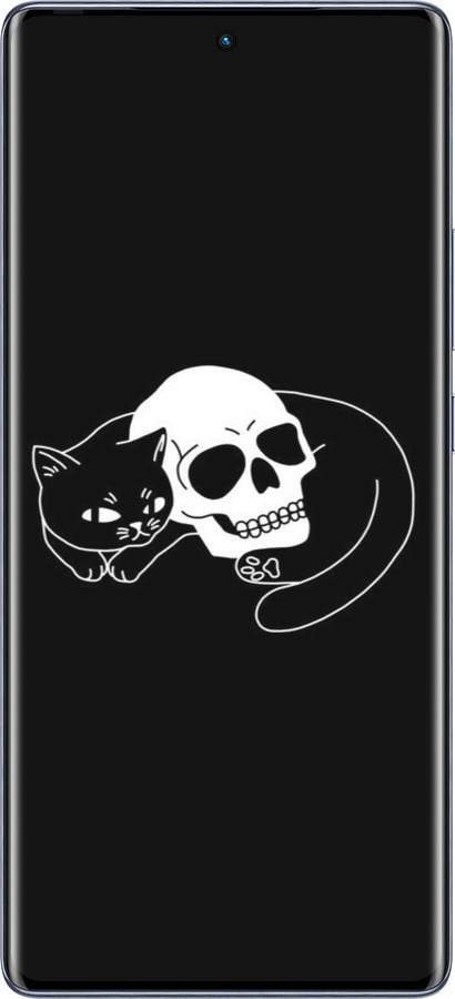Силиконовый чехол С изображением кота и черепа для Infinix Hot 50 Pro+ 4G - 6491u-3870 изображение 