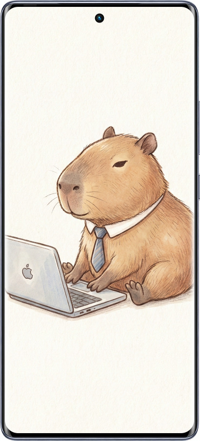 Силиконовый чехол Funny Capybara CEO Working для Infinix Hot 50 Pro+ 4G - 6777u-3870 изображение 