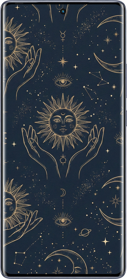 Силіконовий чехол Celestial Harmony: Sun & Moon Gold Mystic Pattern для Infinix Hot 50 Pro+ 4G - 6778u-3870 изображение 