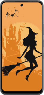 Силиконовый чехол Ведьма на метле для Infinix Hot 60 5G / Hot 60i 4G - 1184u-4114 изображение 