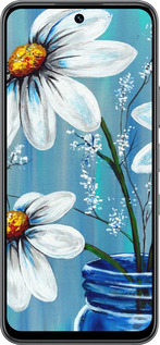 Силиконовый чехол Красивые арт-ромашки для Infinix Hot 60 5G / Hot 60i 4G - 4031u-4114 изображение 