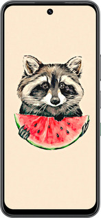 Силиконовый чехол Енотик с арбузом для Infinix Hot 60 5G / Hot 60i 4G - 4605u-4114 изображение 