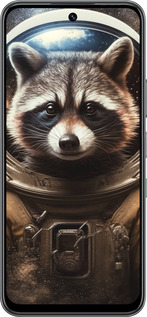 Силиконовый чехол Raccoon austronaut для Infinix Hot 60 5G / Hot 60i 4G - 5581u-4114 изображение 