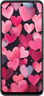 Силиконовый чехол Сердечки 4 для Infinix Hot 60 5G / Hot 60i 4G - 5662u-4114 изображение 