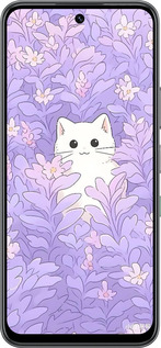 Силіконовий чехол Котик в цветах для Infinix Hot 60 5G / Hot 60i 4G - 6390u-4114 изображение 