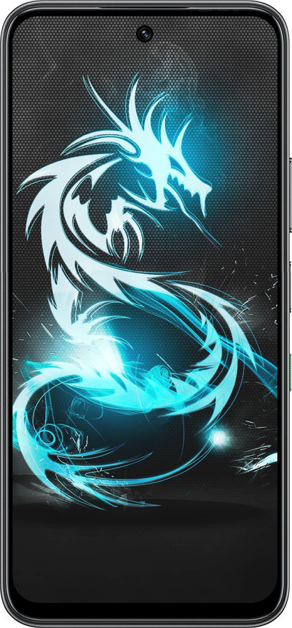 Силиконовый чехол Бело-голубой огненный дракон для Infinix Hot 60 5G / Hot 60i 4G - 113u-4114 изображение 