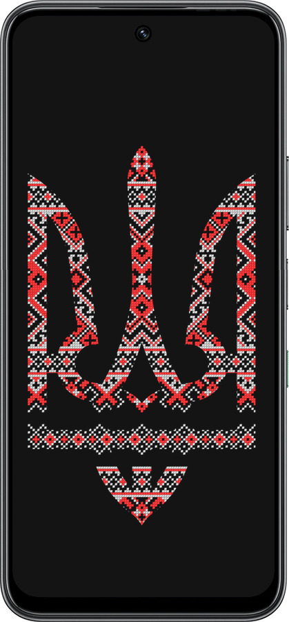 Силиконовый чехол Герб - вышиванка на черном фоне для Infinix Hot 60 5G / Hot 60i 4G - 1196u-4114 изображение 