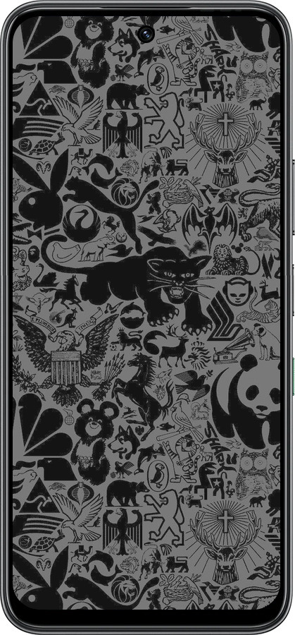 Силиконовый чехол Чёрно-серый стикер бомбинг для Infinix Hot 60 5G / Hot 60i 4G - 2432u-4114 изображение 