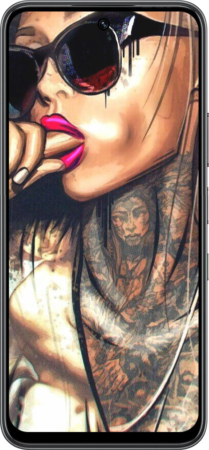 Силиконовый чехол Девушка в тату для Infinix Hot 60 5G / Hot 60i 4G - 4001u-4114 изображение 