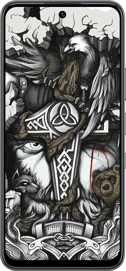 Силіконовий чехол Тату Вікінг для Infinix Hot 60 5G / Hot 60i 4G - 4098u-4114 изображение 