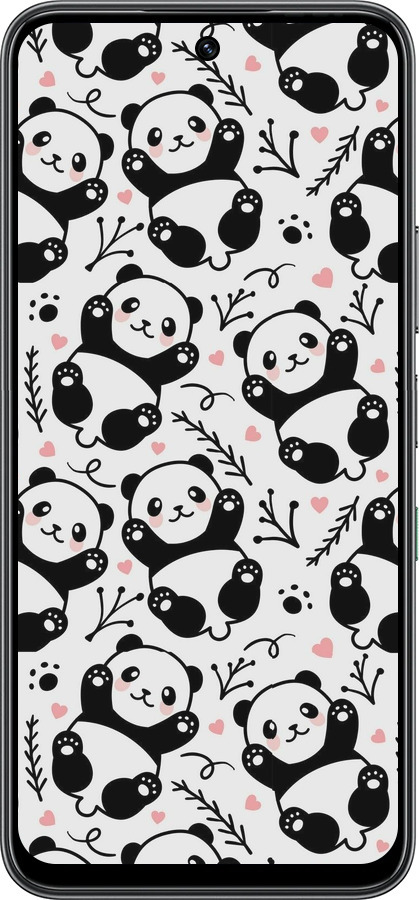 Силиконовый чехол Панды для Infinix Hot 60 5G / Hot 60i 4G - 4318u-4114 изображение 