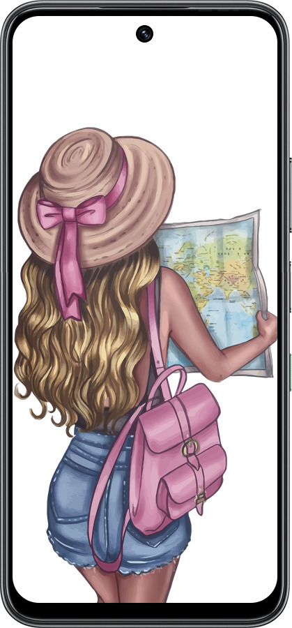 Силиконовый чехол Девушка с картой для Infinix Hot 60 5G / Hot 60i 4G - 4704u-4114 изображение 