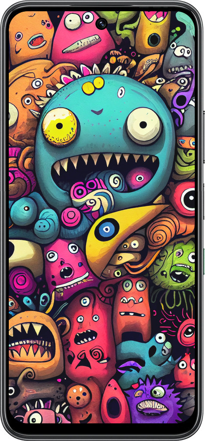 Силиконовый чехол Cмешные монстры для Infinix Hot 60 5G / Hot 60i 4G - 5549u-4114 изображение 