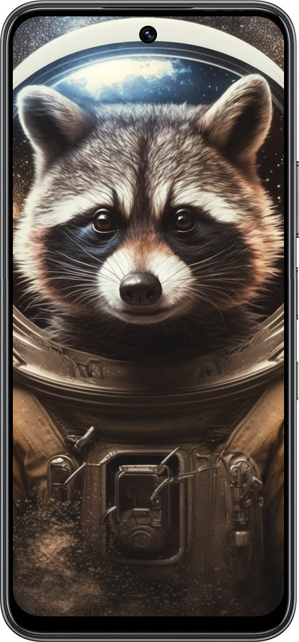 Силиконовый чехол Raccoon austronaut для Infinix Hot 60 5G / Hot 60i 4G - 5581u-4114 изображение 