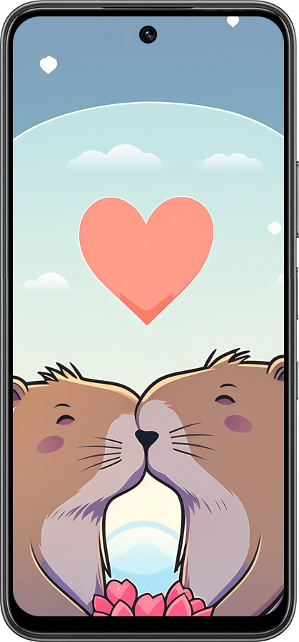Силиконовый чехол Капибара любовь для Infinix Hot 60 5G / Hot 60i 4G - 6027u-4114 изображение 