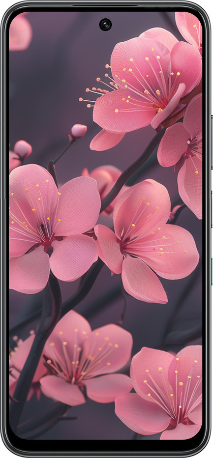 Силіконовий чехол Пурпурова сакура для Infinix Hot 60 5G / Hot 60i 4G - 6075u-4114 изображение 