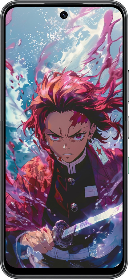 Силиконовый чехол Танджиро Камадо: Клинок рассекающий демонов для Infinix Hot 60 5G / Hot 60i 4G - 6111u-4114 изображение 