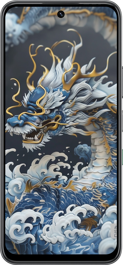 Силиконовый чехол Водяной дракон для Infinix Hot 60 5G / Hot 60i 4G - 6113u-4114 изображение 