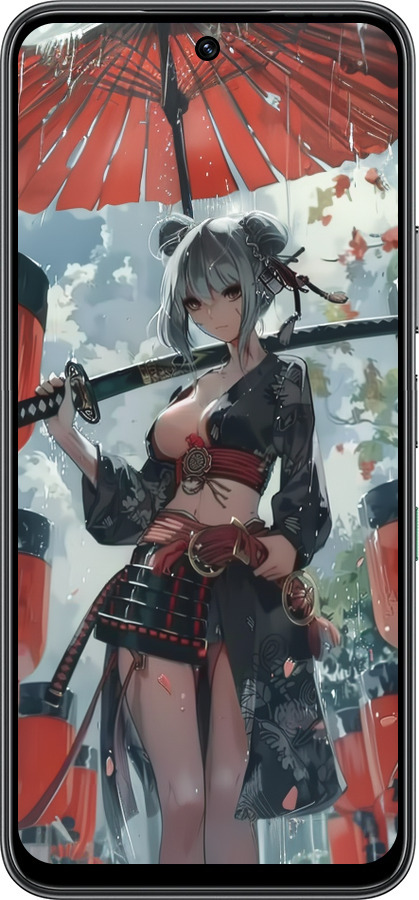 Силиконовый чехол Гейша-воин для Infinix Hot 60 5G / Hot 60i 4G - 6124u-4114 изображение 