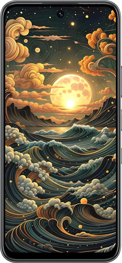 Силиконовый чехол Арт волны для Infinix Hot 60 5G / Hot 60i 4G - 6332u-4114 изображение 