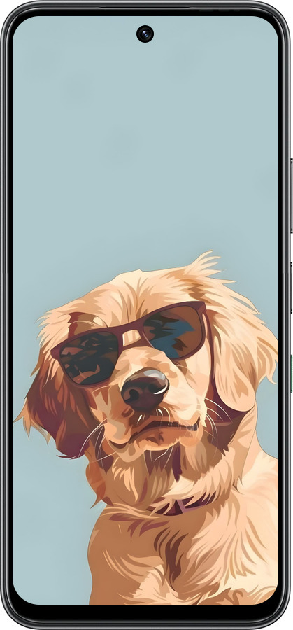 Силиконовый чехол Пес в очках для Infinix Hot 60 5G / Hot 60i 4G - 6381u-4114 изображение 