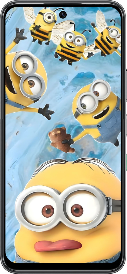 Силиконовый чехол Миньоны для Infinix Hot 60 5G / Hot 60i 4G - 6386u-4114 изображение 