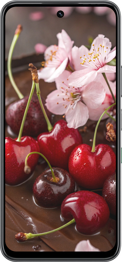 Силиконовый чехол Вишня в шоколаде для Infinix Hot 60 5G / Hot 60i 4G - 6698u-4114 изображение 