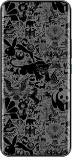 Силиконовый чехол Чёрно-серый стикер бомбинг для Infinix Hot 60 Pro+ - 2432u-4125 изображение 