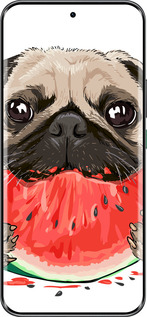 Силиконовый чехол Мопс и арбуз для Infinix Hot 60 Pro+ - 4665u-4125 изображение 