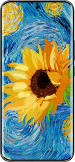 Силиконовый чехол Цветы желто-голубые для Infinix Hot 60 Pro+ - 5308u-4125 изображение 