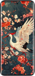 Силиконовый чехол Сакура и аист для Infinix Hot 60 Pro+ - 6108u-4125 изображение 