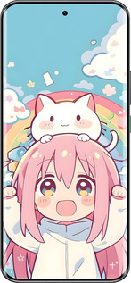 Силиконовый чехол Девочка аниме радуга для Infinix Hot 60 Pro+ - 6304u-4125 изображение 