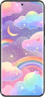 Силиконовый чехол Облака и радуга для Infinix Hot 60 Pro+ - 6312u-4125 изображение 