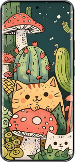 Силиконовый чехол Коты грибы для Infinix Hot 60 Pro+ - 6321u-4125 изображение 