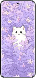 Силіконовий чехол Котик в цветах для Infinix Hot 60 Pro+ - 6390u-4125 изображение 