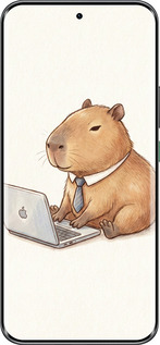 Силіконовий чехол Funny Capybara CEO Working для Infinix Hot 60 Pro+ - 6777u-4125 изображение 