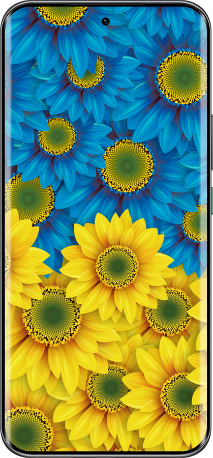 Силиконовый чехол Жёлто-голубые цветы для Infinix Hot 60 Pro+ - 1048u-4125 изображение 