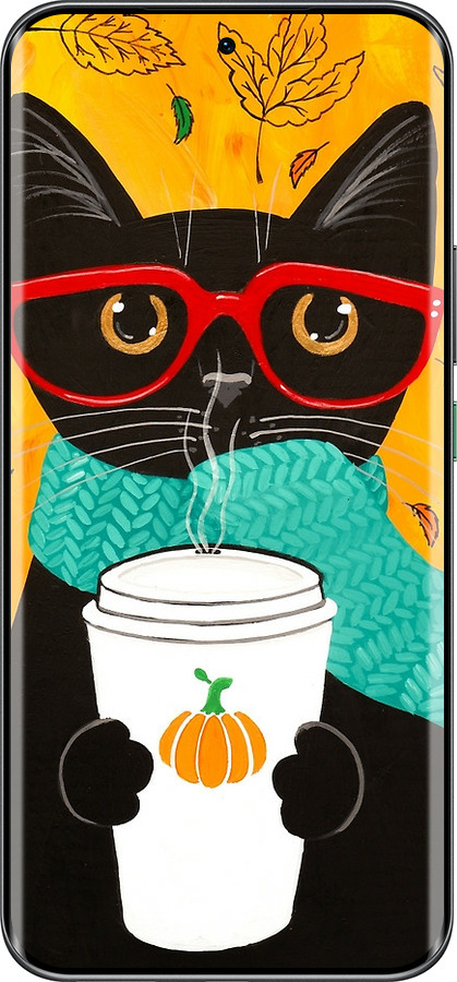 Силиконовый чехол Осенний кот для Infinix Hot 60 Pro+ - 4026u-4125 изображение 