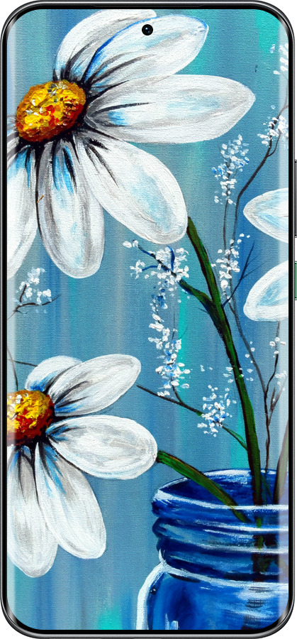 Силиконовый чехол Красивые арт-ромашки для Infinix Hot 60 Pro+ - 4031u-4125 изображение 