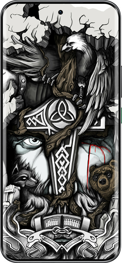 Силіконовий чехол Тату Вікінг для Infinix Hot 60 Pro+ - 4098u-4125 изображение 