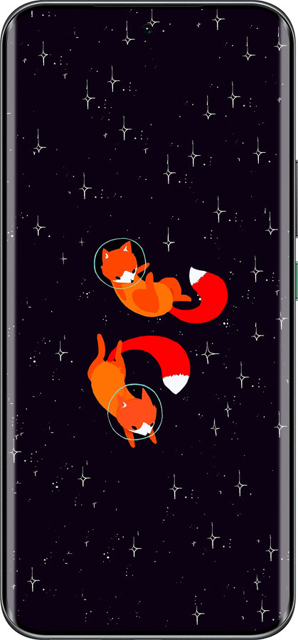 Силиконовый чехол Лисички в космосе для Infinix Hot 60 Pro+ - 4519u-4125 изображение 