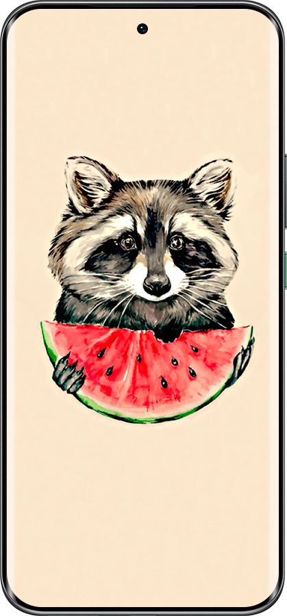 Силиконовый чехол Енотик с арбузом для Infinix Hot 60 Pro+ - 4605u-4125 изображение 