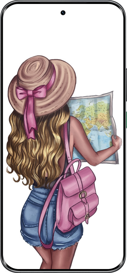 Силиконовый чехол Девушка с картой для Infinix Hot 60 Pro+ - 4704u-4125 изображение 