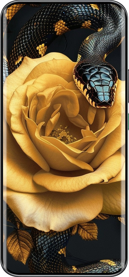 Силиконовый чехол Black snake and golden rose для Infinix Hot 60 Pro+ - 6068u-4125 изображение 