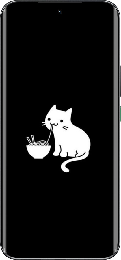 Силиконовый чехол С милым котом на черном фоне для Infinix Hot 60 Pro+ - 6528u-4125 изображение 